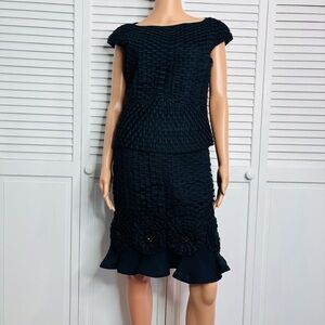 ESCADA Navy Blue Textured Two Piece Size 4